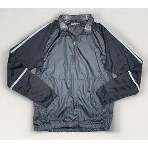 Nike Golf Full Zip Windbreaker Jacket Mens SM Black Reflective Lightweight Sport